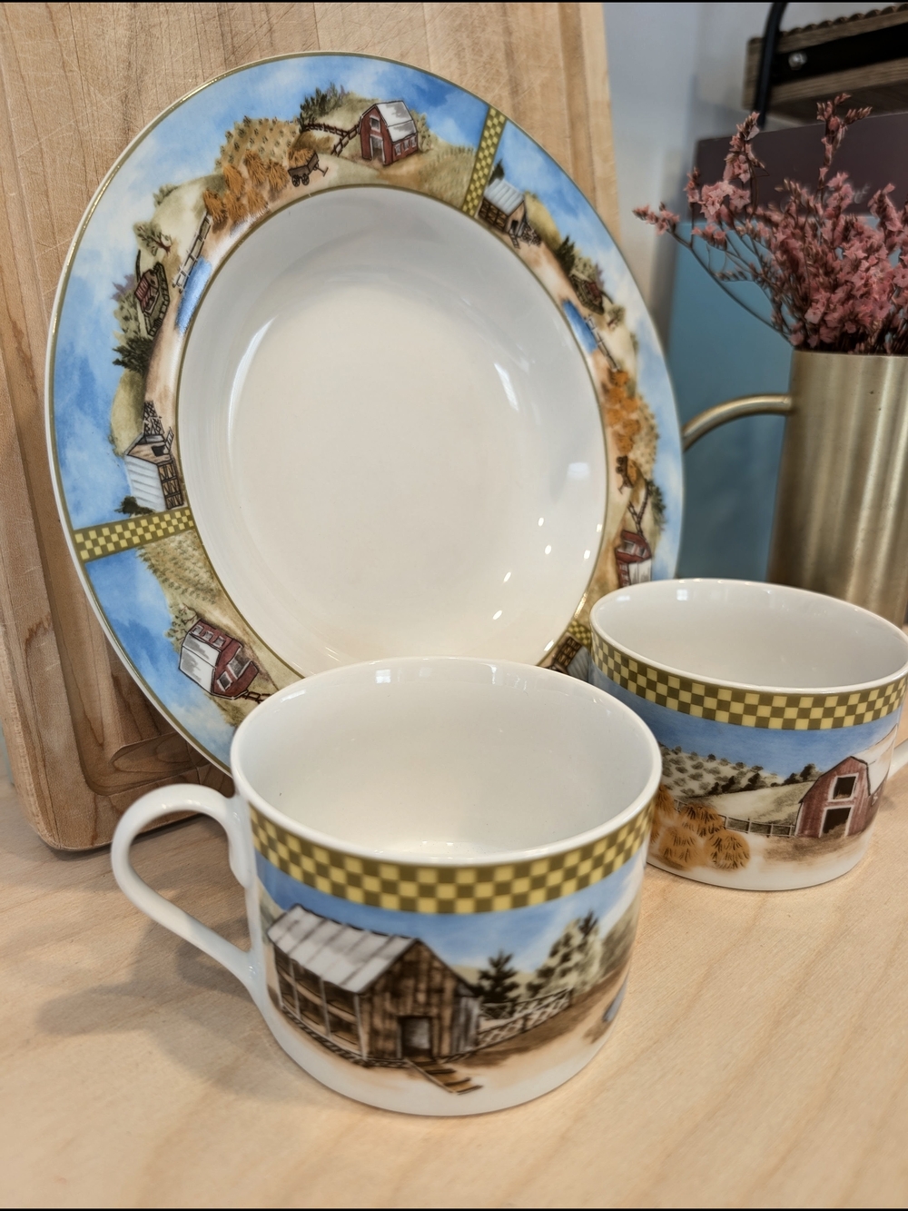Trenditions “Barn & Countryside” Dishware Set – Vintage Farmhouse Porcelain